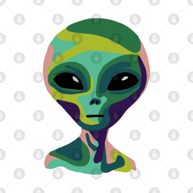 Pop Art Alien Portrait by Slightly Unhinged