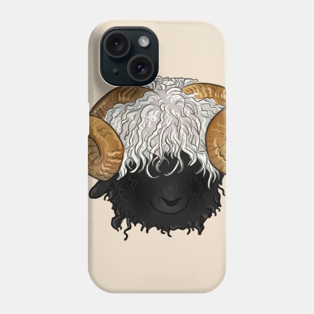 Valais Blacknose Sheep Phone Case by Wieskunde