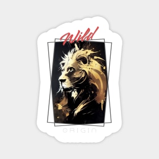 Lion Wild Nature Free Spirit Art Brush Painting Magnet