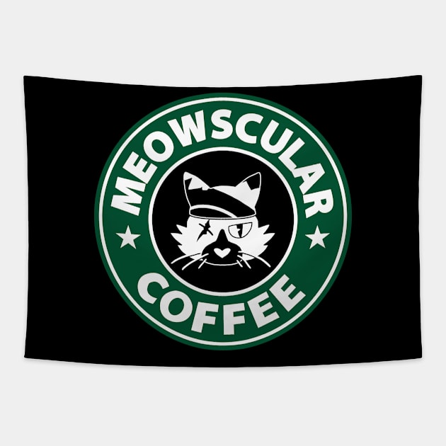 Meowscular Coffee Tapestry by CCDesign