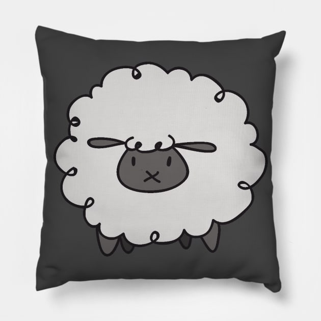 Fluffy White Sheep Pillow by saradaboru