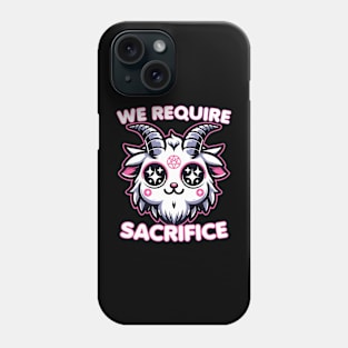 Cute Kawaii Style Baphomet We Require Sacrifice Baphomet Phone Case