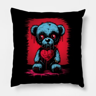 Sad Teddy Bear - Emo Style Pillow