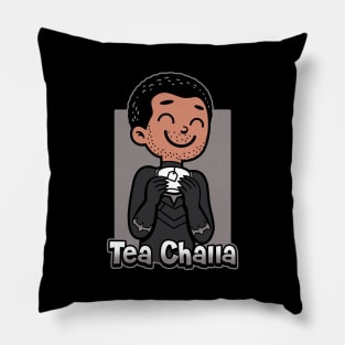 Tea Loving Superhero Cartoon Pun Gift For Tea Lovers Pillow