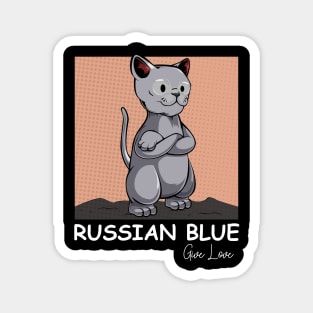 Russian Blue - Cute Cartoon Cat Comic Cats Magnet