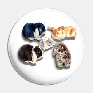 Adorable 3D effect multiple baby rabbit painting Pin