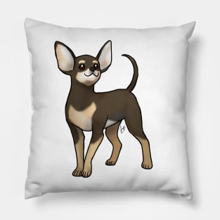 Dog - Russian Toy - Smooth Coat Black and Tan Pillow