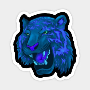 Blue Neon Tiger Magnet