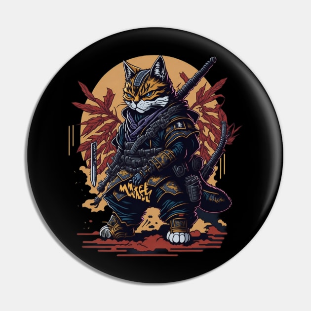 Samurai cat hip hop Pin by Rizstor