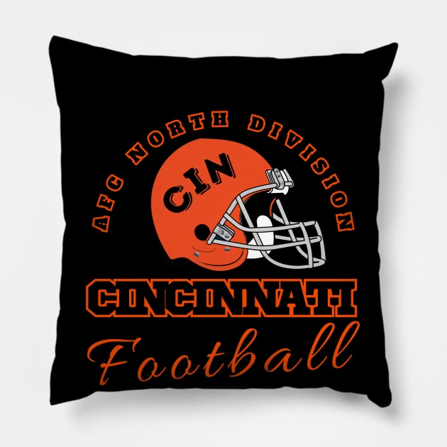 Cincinnati Football Vintage Style Pillow by Borcelle Vintage Apparel 