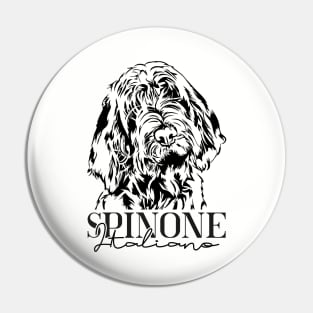 Funny Proud Spinone Italiano dog portrait Pin