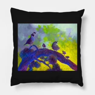 California Quail Family Pillow