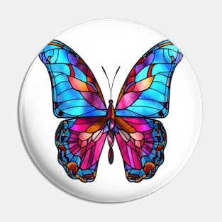 Stained Glass Colorful Butterfly #6 Pin