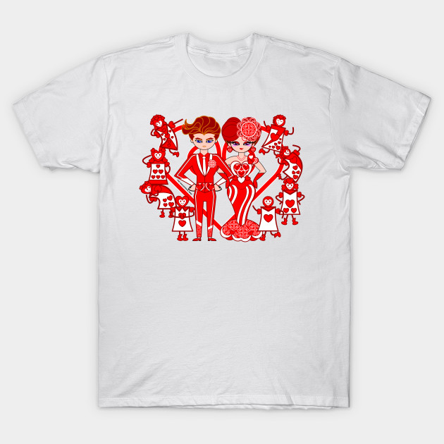 king and queen of hearts t shirts