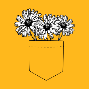 Pocket Full of Daisies (B&W) T-Shirt