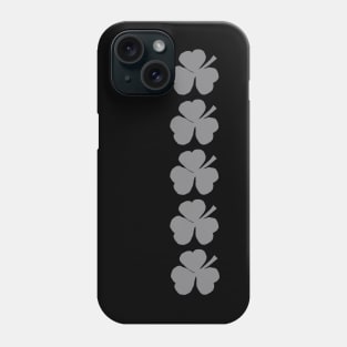 Five Silver Grey Shamrocks for St Patricks Day Phone Case