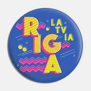 Retro 90s Riga, Latvia Pin