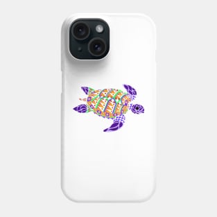 colorful and fun turtle tortoise ecopop art Phone Case