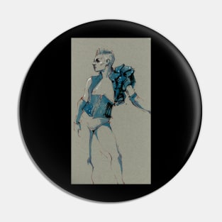 Tillie Dies Fashion Illustration Pin