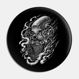 cyberpunk dark skull smoking Pin