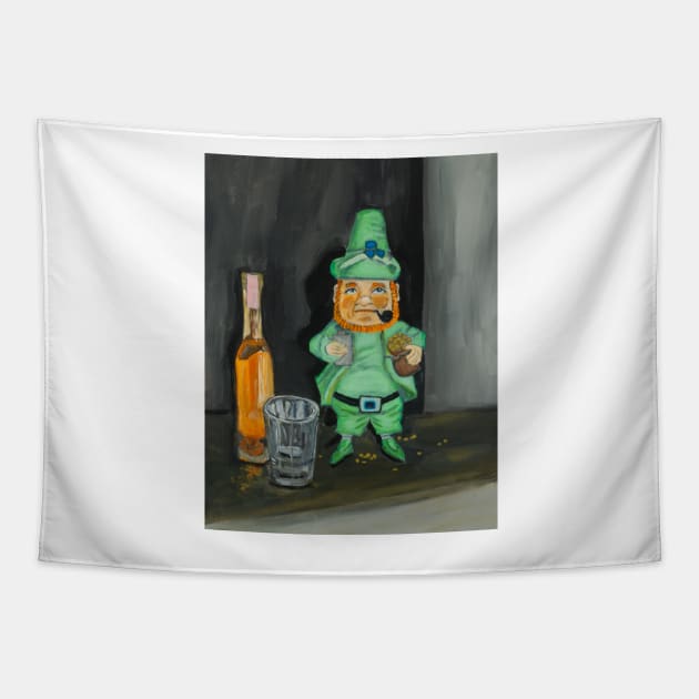 Leprechaun Art, Leprechaun artwork, St Patrick’s day decorations, st Patrick’s decor, St Patrick’s day home decor, leprechaun decorations Tapestry by YellowDotArtist