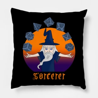 A Sorcerer with Levitating Dices Pillow