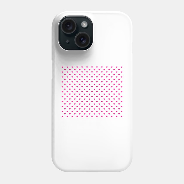 Pink Hearts Pattern Phone Case by CraftyCatz