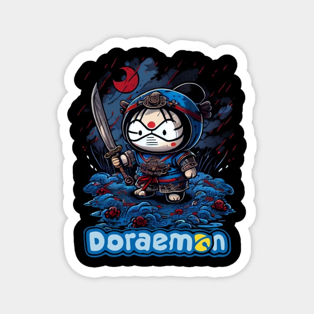 Samurai Doraemon Magnet by gblackid