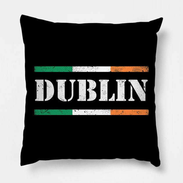 Dublin / Ireland Flag Pillow by Nikokosmos