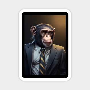 Adorable Monkey In A Suit - Fierce Chimpanzee Animal Print Art For Fashion Lovers Magnet