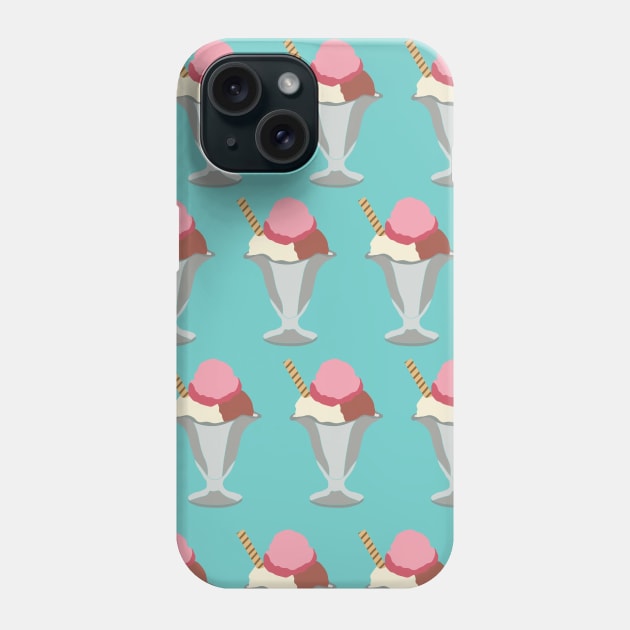 Cute Pastel Summertime Ice Cream Sundae Pattern Phone Case by Rhubarb Myrtle
