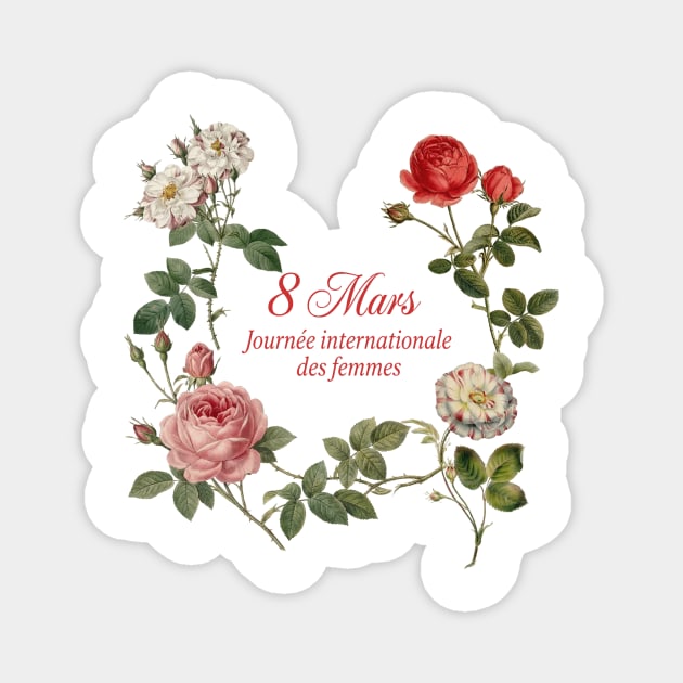 Celebrate International Women's Day Floral Design Magnet by Art2Wear