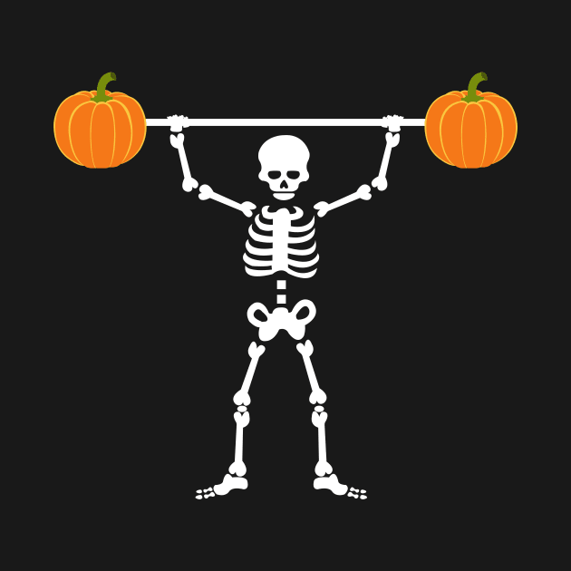 Skeleton Pumpkin Lifting Halloween Gift by ChrisWilson