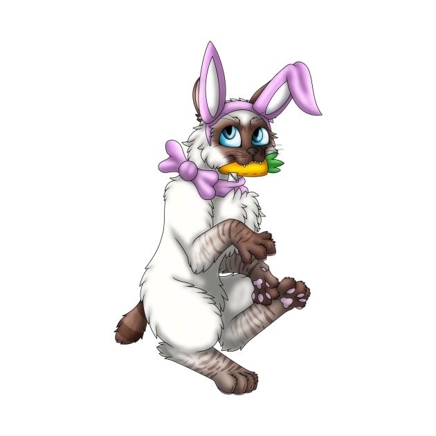 Bobtail BunnyCat: Chocolate Lynx Point (Pink) by spyroid101