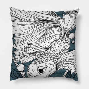 Betta fish illustration Pillow