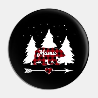 Mama Bear Buffalo Plaid Christmas Matching Family Pajama Pin