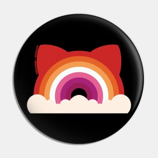 Lesbian Pride Cat Ear Rainbow Pin