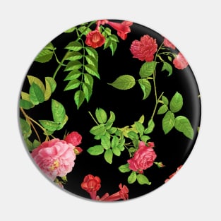 Vintage Floral Pattern Print Pin