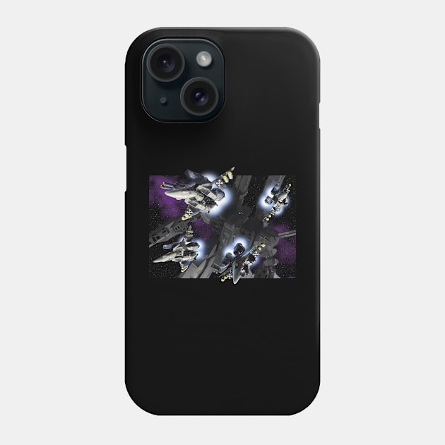 Asplenia Studios: Skull Squadron over SDF-1 Phone Case by AspleniaStudios