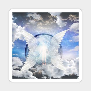 Human soul between angel wings Magnet