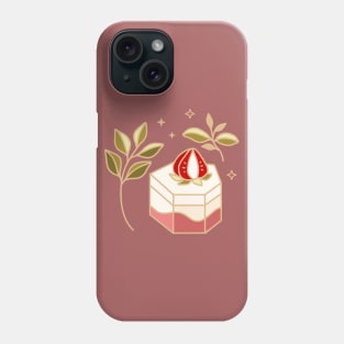 Strawberry Cake and Leaf Branch Phone Case