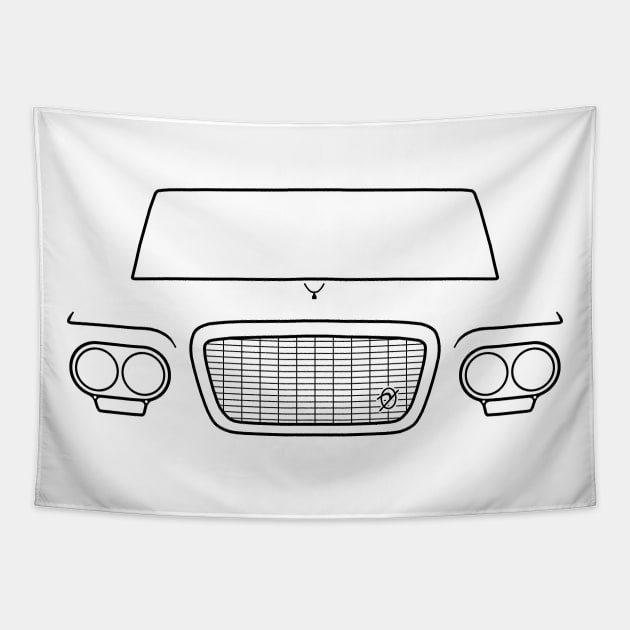 Studebaker Lark 1960s classic car black outline graphic Tapestry by soitwouldseem