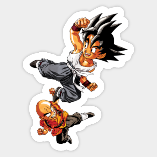 Young Goku and Krillin - Krillin - Sticker | TeePublic