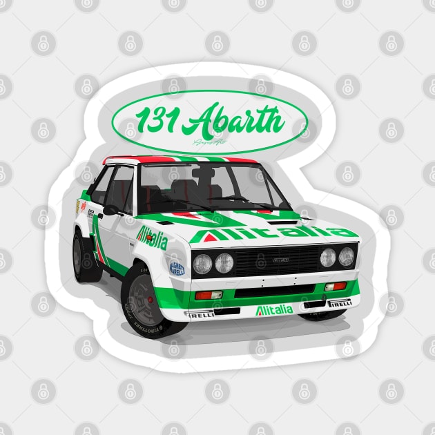 Fiat 131 Abarth Alitalia Magnet by PjesusArt