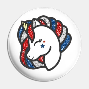 AmeriCorn Cute Unicorn With Glitter Pin