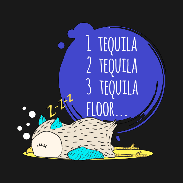 Funny Alcohol Tequila Lover Quote - Cute Drunk Owl by Squeak Art