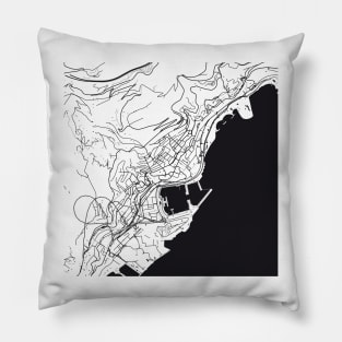 Monaco Map City Map Poster Black and White, USA Gift Printable, Modern Map Decor for Office Home Living Room, Map Art, Map Gifts Pillow