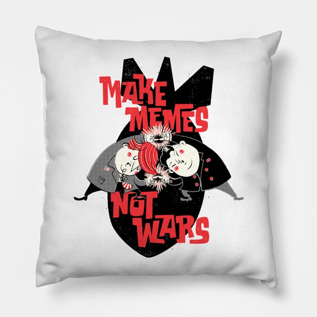 Make Memes Not Wars Trump Political Pillow by vo_maria