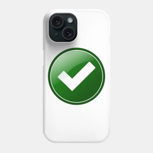 Green and White Check Mark Phone Case