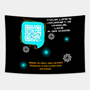 Motivational quote: Your Life's Journey is Unique Like a QR Code Tapestry